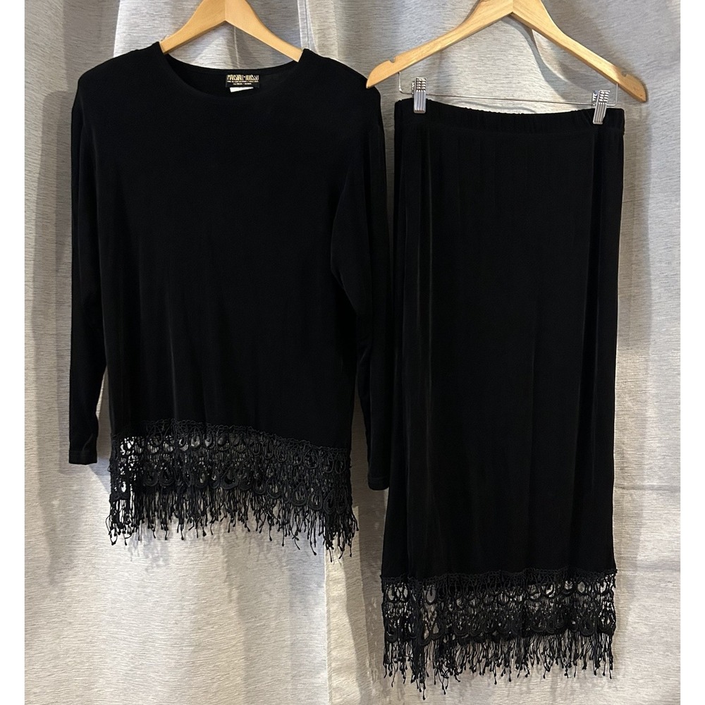 Marshall Rousso Womens Fringe Skirt‎ Set Size Small